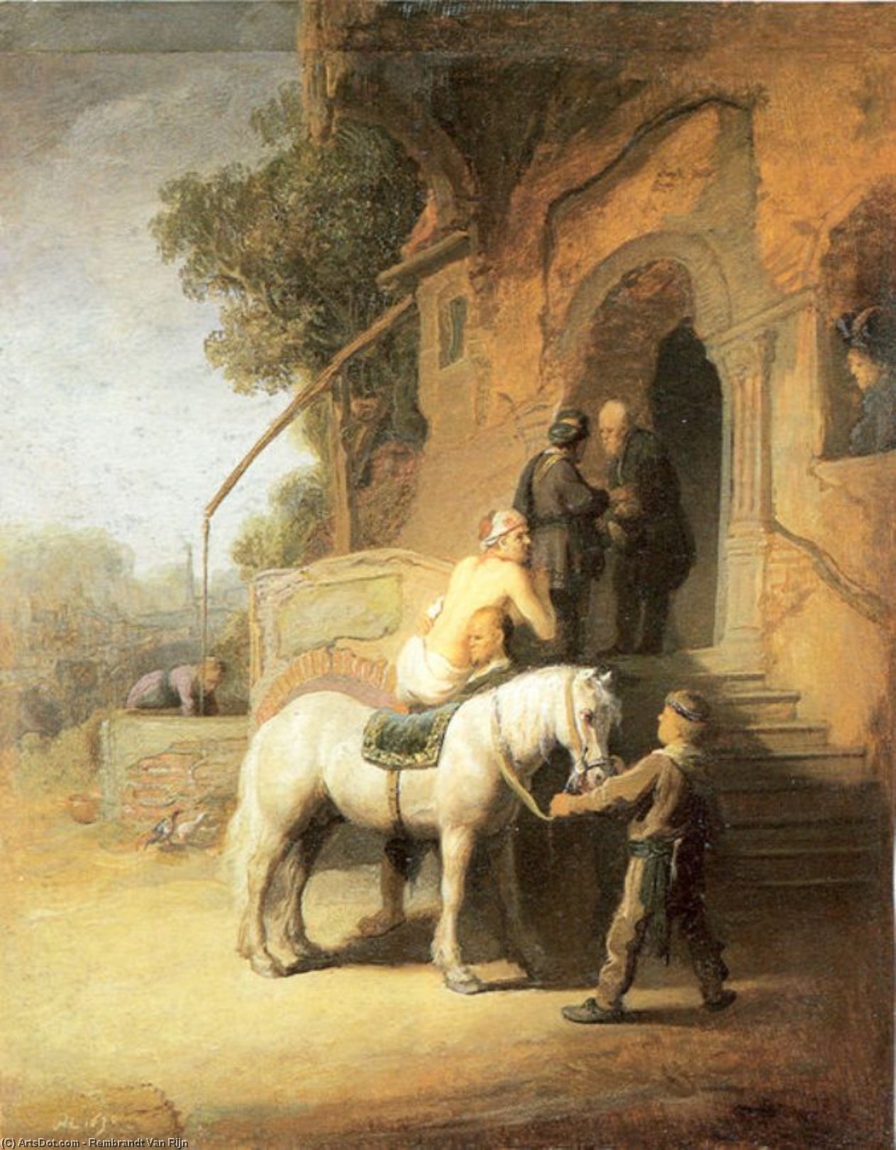 Charitable Samaritan (aka The Good Samaritan) by Rembrandt van Rijn